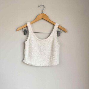 Better Together White Sherpa Tank Top Size Small